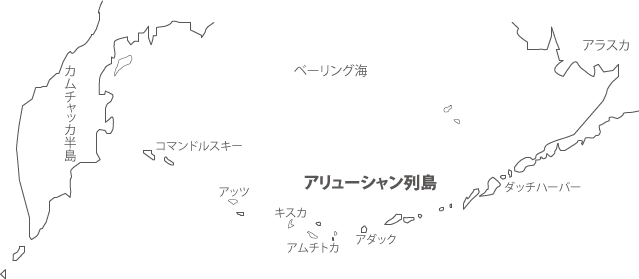 アリューシャン列島の地図